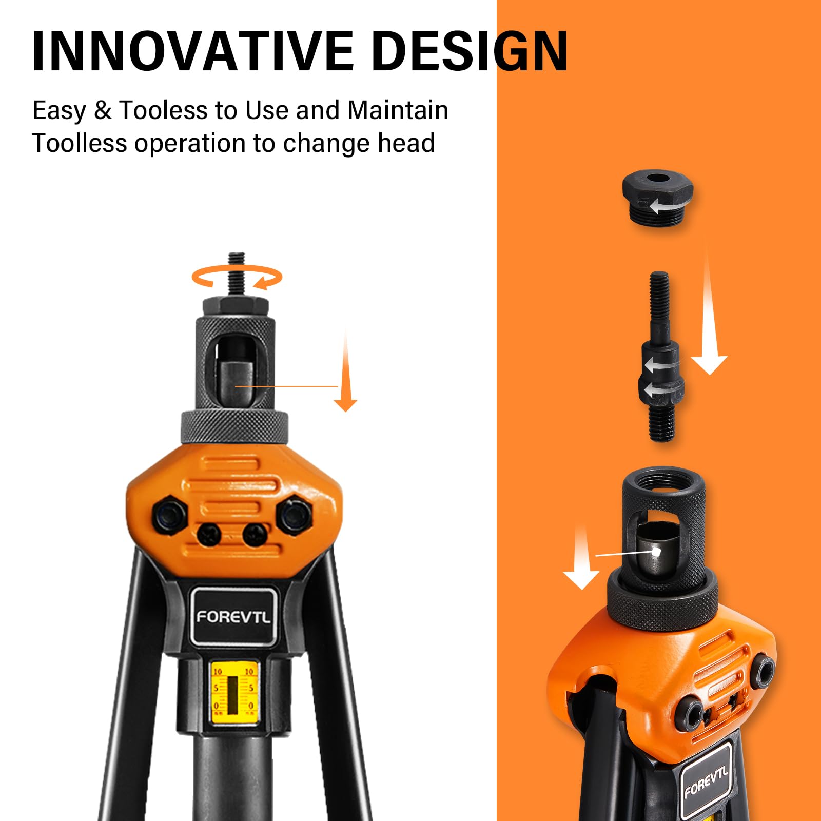 FOREVTL Rivet Nut Tool - Heavy Duty 16” Rivnut Tool with 13 Metric & SAE Mandrels, 150 PCS Rivet Nut Kit, Threaded Nutsert Tool in Blow Molded Carry - WoodArtSupply