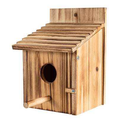 Bird Houses for Outside，Wooden Birdhouse with Open House Design - Perfect Nesting Box for Bluebirds - Assembly Required - Ideal for Outside - Blue - WoodArtSupply