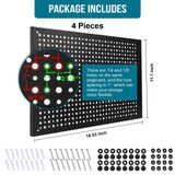 Daanxw Pegboard Rack Garage Storage Steel Horizontal Peg Board Pack,Steel Pegboard Heavy Duty- 4 Pack Metal Peg Board Tool Organization Panels Daanxw