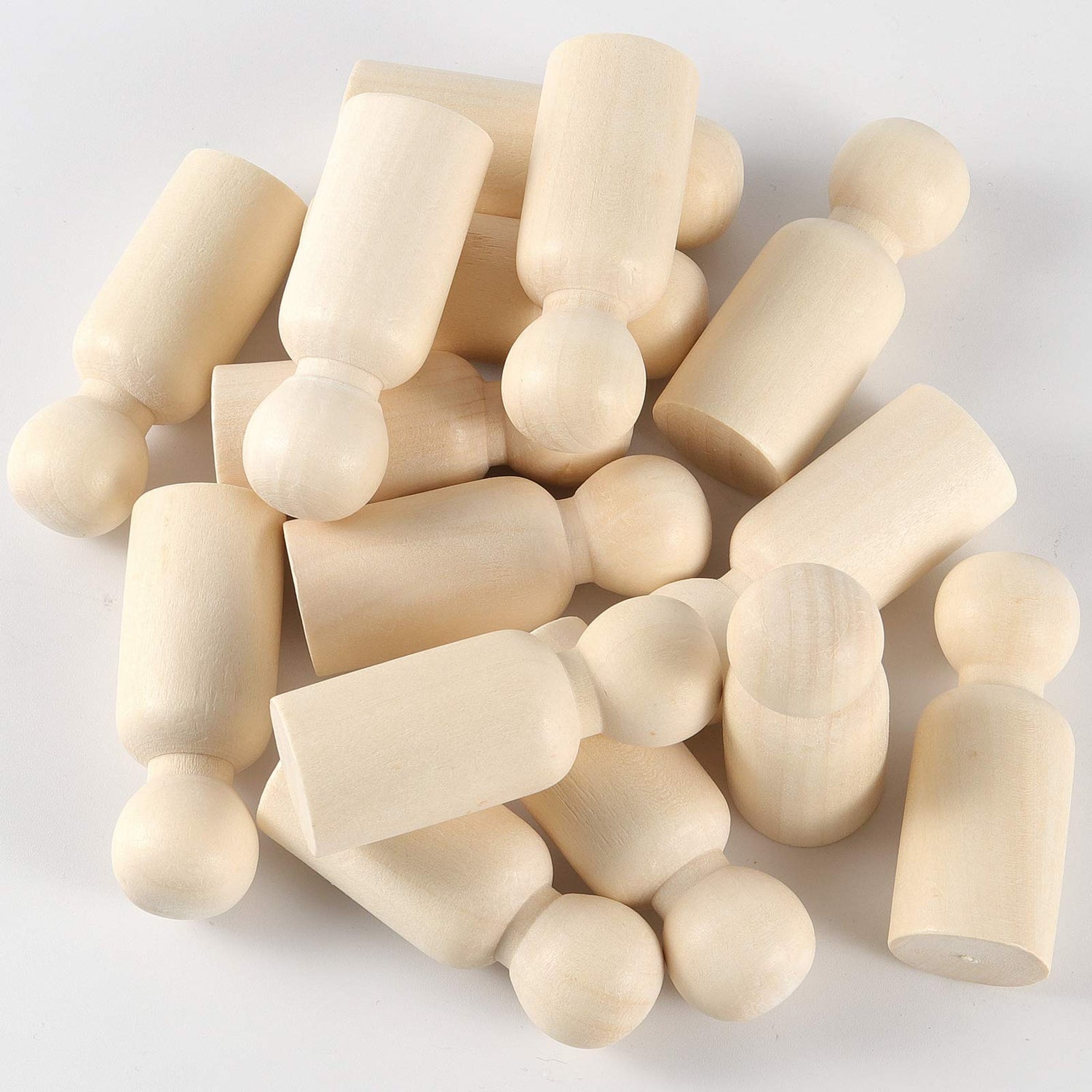 ZEONHAK 120 Pack Natural Unfinished Wooden Peg Dolls, Wooden Peg Doll People, Wooden Peg Doll Body for DIY Crafts Wedding Party Home Decoration ZEONHAK