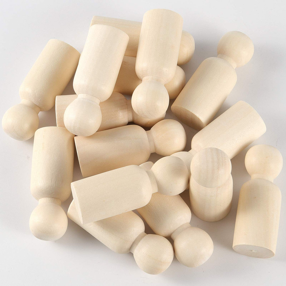 ZEONHAK 120 Pack Natural Unfinished Wooden Peg Dolls, Wooden Peg Doll People, Wooden Peg Doll Body for DIY Crafts Wedding Party Home Decoration ZEONHAK