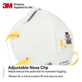 3M Particulate Respirator 8210V with Cool Flow Valve, Smoke, Grinding, Sanding, Sawing, Sweeping, Woodworking, Dust, 80/Pack 3M Personal Protective Equipment