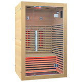 Infrared Sauna Room Wooden Canadian Hemlock Low EMF 2-3 Person 2080W Full Spectrum Sauna Room, Personal Home Spa Carbon Heater Sauna, WoodArtSupply