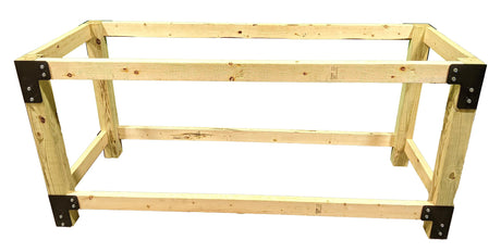 c2M 8 Piece Heavy Duty Bracket Set w/ Screws for Custom Workbench | Corner Brace for Wood, 7ga. Steel | Custom Sized Worktable System for Garage, C2M