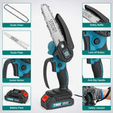 SENDRY Mini Chainsaw 6-Inch, Powerful Cordless Rechargeable Handheld Small Electric Saw Powered by 2Pcs 21V 7500mAh Batteries for Wood Cutting, Tree DIKAKO