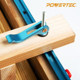 POWERTEC 71501 Aluminum Cam Clamp for Woodworking, 1/4”-20 Threaded Insert - 4PK, Blue POWERTEC