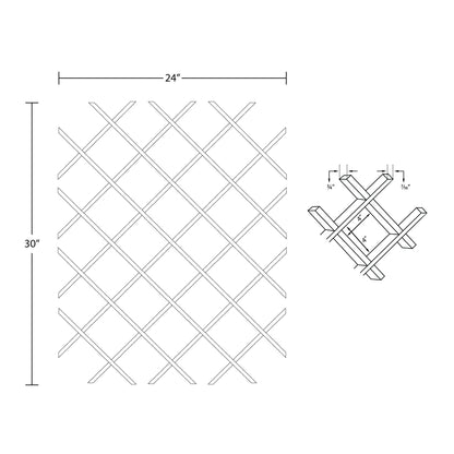 18-Bottle Trimmable Wine Rack Lattice Panel Inserts in Unfinished Solid North American Alder - WoodArtSupply