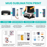 AKEYDIY Tumbler Heat Press 30oz 20oz 16oz Sublimation Tumblers Press Straight Skinny Tumbler Cup Press Glass Jar Cans,Tumbler Mug Heat Press Machine AKEYDIY
