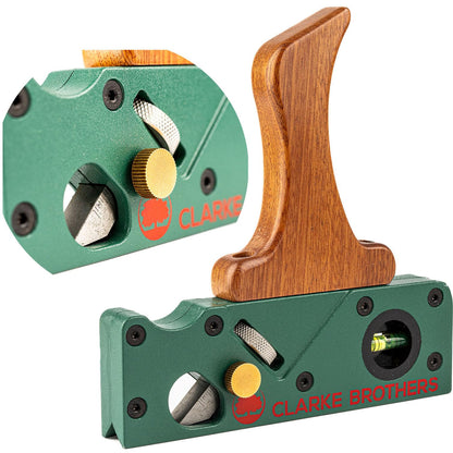 Chamfer Plane - Edge Trimming Chamfer Tool with 7 Cutter Blades - Aluminum Wood Planer - Carbon Steel Blade, Blade Locking Screw, Detachable Wooden