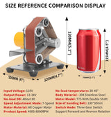 Electric Belt-Sander Polishing-Grinding Sharpener Adjustable - 13 x 1.2inch DIY Power Sanding Machine Mini Bench Belt Grinder, 7-Speed SI FANG