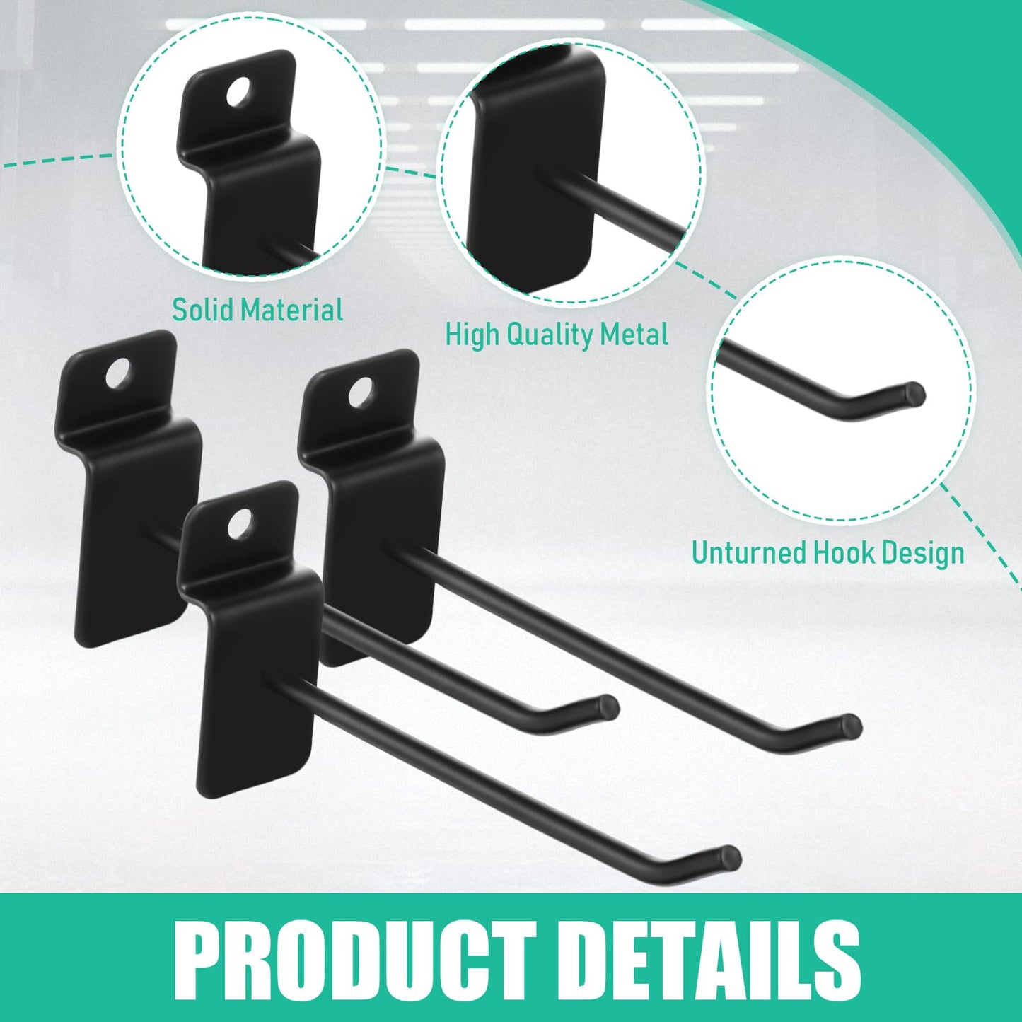 Yaocom 200 Pcs Slatwall Hooks Bulk Metal Slat Wall Hanging Hooks Panel Display Hooks Slatwall Hooks and Hangers for Garage Shop Retail Display - WoodArtSupply