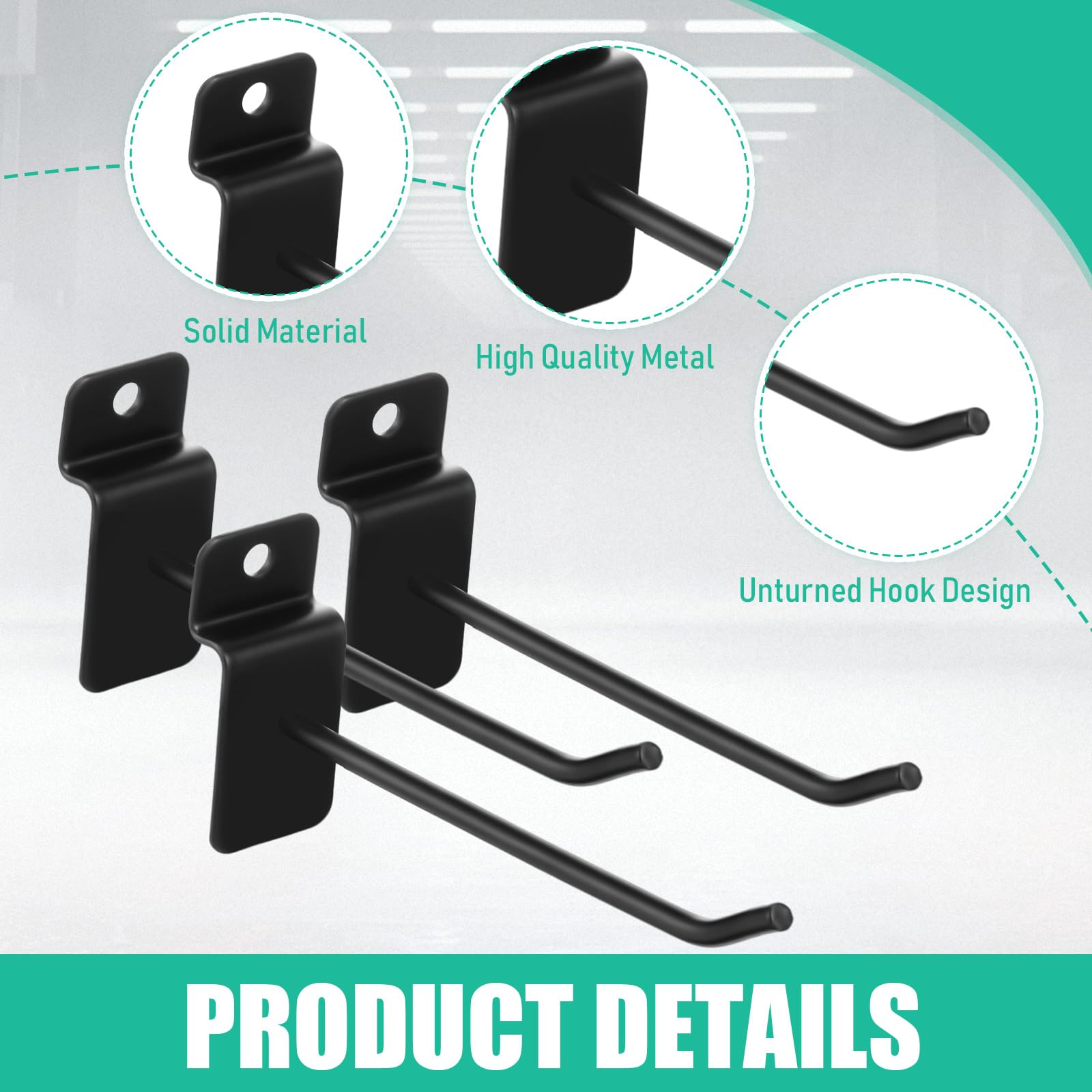 Yaocom 200 Pcs Slatwall Hooks Bulk Metal Slat Wall Hanging Hooks Panel Display Hooks Slatwall Hooks and Hangers for Garage Shop Retail Display - WoodArtSupply