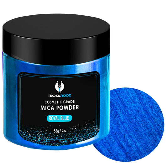 Royal Blue Mica Powder for Epoxy Resin 56g / 2oz. Jar - Techarooz 2 Tone Resin Dye Color Pigment Powder for Lip Gloss, Nails, Colorant for Slime Bath - WoodArtSupply