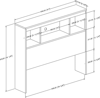 South Shore Summertime Bookcase Headboard, Twin, Pure White - WoodArtSupply