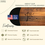 Handmade in USA - Wood Personalized Cutting Board - Unique Wedding Gift Idea for Couples, Anniversary, Christmas, Bridal Shower, Housewarming - Many Maison Custom