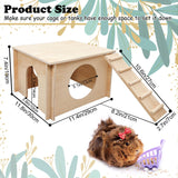 kathson Guinea Pig Hideout, Small Animal Hideaway Wooden House with Window and Ladder, Suitable for Hamsters, Chinchillas Small Animals kathson