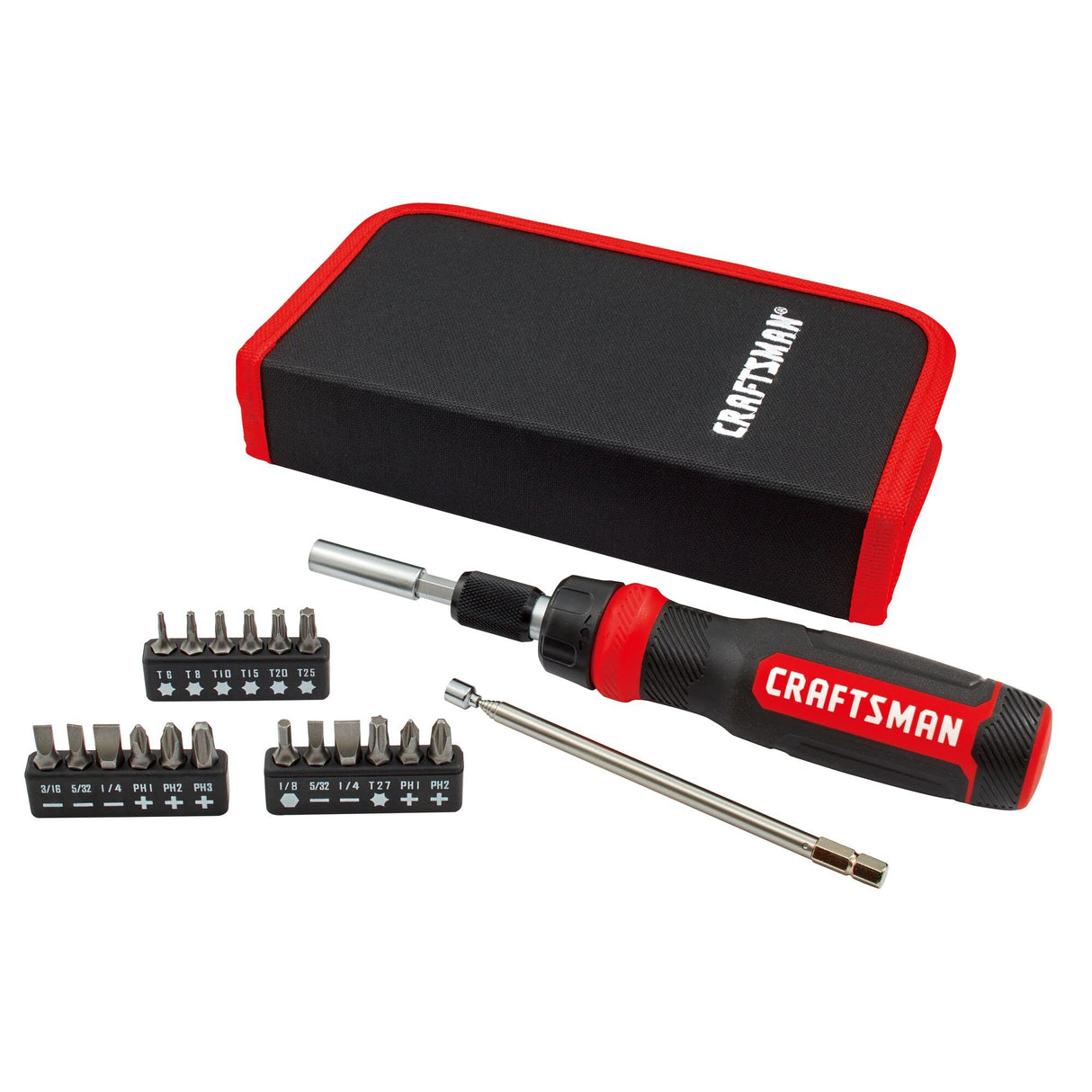 CRAFTSMAN Ratcheting Screwdriver, Multibit Set, 26-Piece (CMHT68001) Craftsman