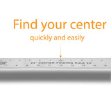 Stainless Steel Center Finding Ruler. Ideal for Woodworking, Metal Work, Construction and Around The Home (24" Ruler) Peachtree Woodworking Supply
