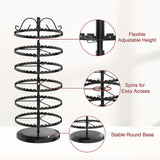 MODOWEY 6 Tier Rotating Earring Holder Organizer, Adjustable Metal Earring Display Stand Rack for Women Girl, 400 Holes and Grooves Earring Tower MODOWEY