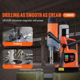 VEVOR Mag Drill Press, 1300W 1.57" Boring Diameter, 2922lbf Power Portable Magnetic Drill, 810 PRM, 11Pcs Drill Bits Electric Drilling Machine for VEVOR
