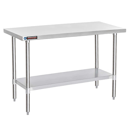 Food Prep Stainless Steel Table - DuraSteel 30 x 60 Inch Commercial Metal Workbench with Adjustable Under Shelf - NSF Certified - For Restaurant, - WoodArtSupply