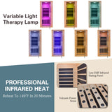 Infrared Home Sauna Room 1-2 Person Hemlock Wooden Indoor Sauna Spa，1200W/110V Low EMF Heaters,10 Minutes Pre-Warm up,Time and Temp Pre-Set, New Year Homsido