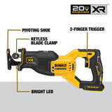 DEWALT 20V MAX XR Reciprocating Saw, Cordless, 2-Finger Variable Trigger, Keyless Blade Clamp, Bare Tool Only (DCS382B) DEWALT