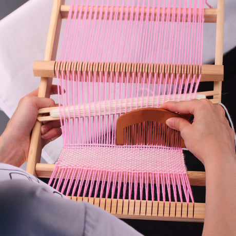 CYCHIRV Weaving Loom Kit, 15.2" H x 9.85" W Wooden Tapestry Looms, Warp Frame Loom Heddle Bar for Weave Board Weaver Tapestry Kids Beginner CYCHIRV