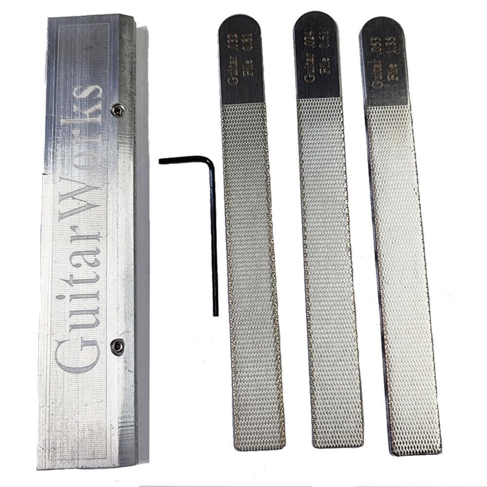 Guitar Nut Files and Fret Crowning Tool Set 4Pcs Steel Luthier Repair Kit TEAMWILL