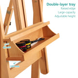 VISWIN Heavy-Duty Extra Large H Frame Easel, Hold Canvas to 82", Tilts Flat, Professional Solid Beech Wood Studio Artist Easel with Storage, Wheels, VISWIN