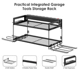 CCCEI Garage Tools Storage with Charging Station. Power Tool Battery Organizer Utility Shelf with Power Strip. 4 Drills Holder Wall Mount Rack, CCCEI