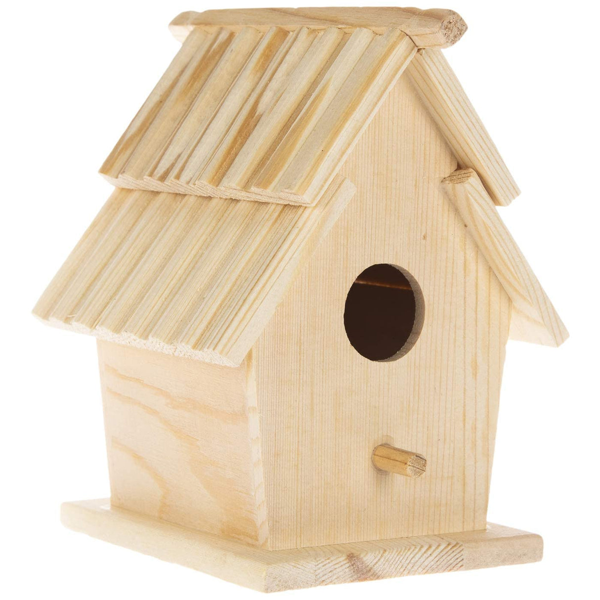 Hobby Lobby Woodpile Fun! DIY Paintable Customizable Slat Roof Unfinished Wood Birdhouse for Kids and Adults Woodpile Fun!