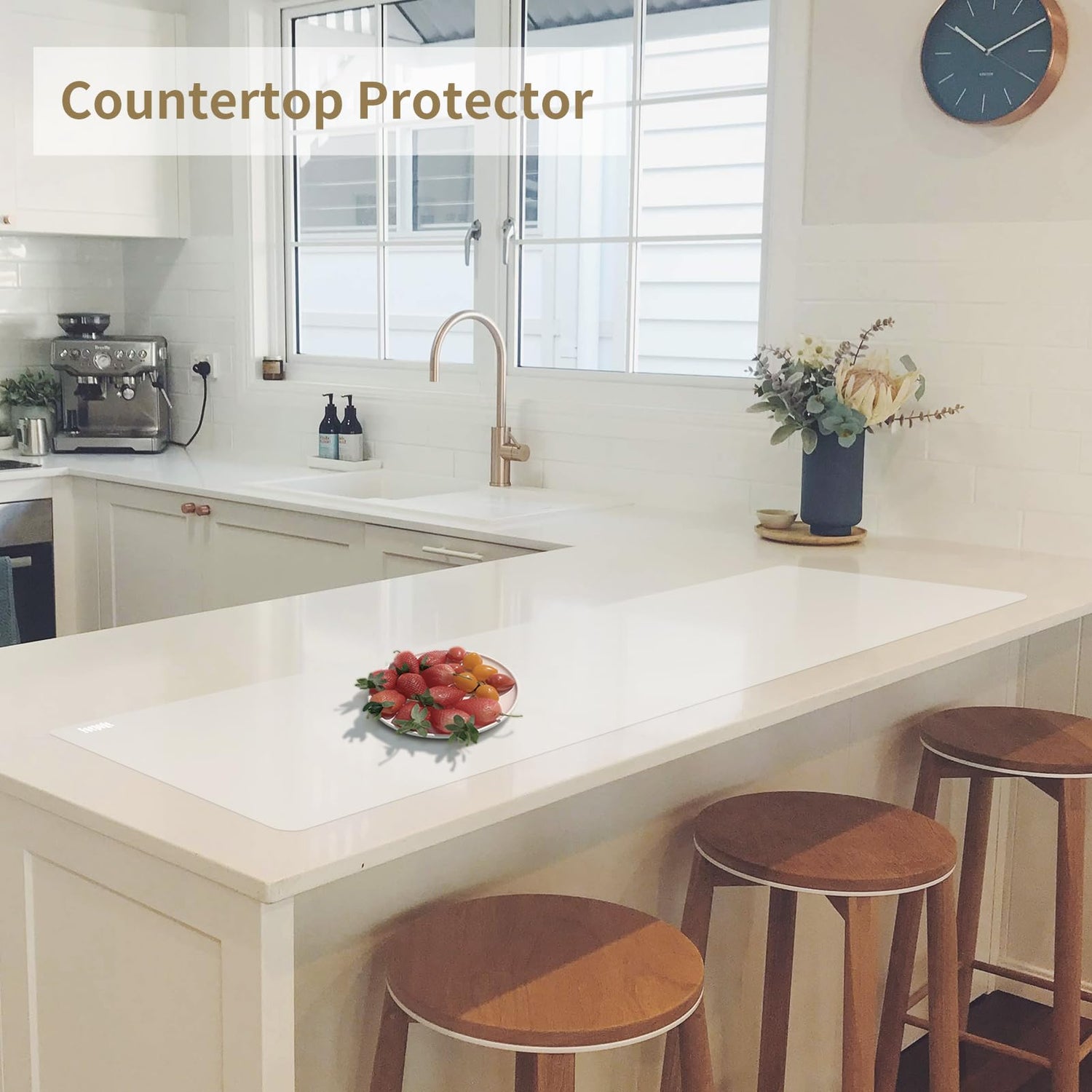 49.2" x 15.7" Large Silicone Mat for Kitchen Counter Protector, Cuttable Silicon Countertop Protector Mat Heat Resistant Mats for Countertop, Cut to Foepoge