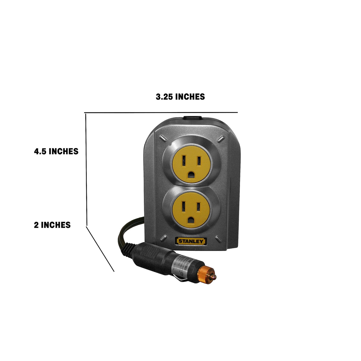STANLEY FATMAX PCI140 140W Power Inverter: 12V DC to 120V AC Power Outlet with Dual USB Ports STANLEY