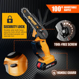 Mini Chainsaw 6-Inch with 2 Battery Mini Electric Chain Saws Cordless Handheld Portable Small Chainsaw for Wood Cutting WEMARS