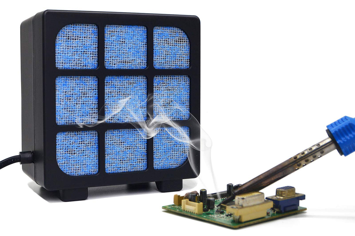 Solder Fume Extractor - MUIN 3 Stage Filtration Solder Smoke Absorber for Soldering and Wood Burning,Portable Soldering Fume Extractor Fan for MUIN
