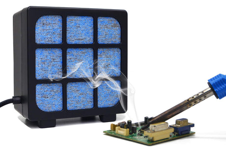 Solder Fume Extractor - MUIN 3 Stage Filtration Solder Smoke Absorber for Soldering and Wood Burning,Portable Soldering Fume Extractor Fan for MUIN