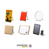 KINGDOM SOLUTIONS - 12 Pack Sturdy & Versatile Adjustable Large Stands for Display 3.8x8.5 - Made in USA Metal Easels for Plates, Pictures, Art, KINGDOM SOLUTIONS