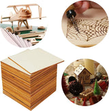 Balsa Wood Sheets Wood Pieces 50 Pcs 4x4 Inch Wooden Cutout Tiles Blank Wood Slices Wooden Squares for DIY Crafts Home Decoration Painting Staining Thiecoc
