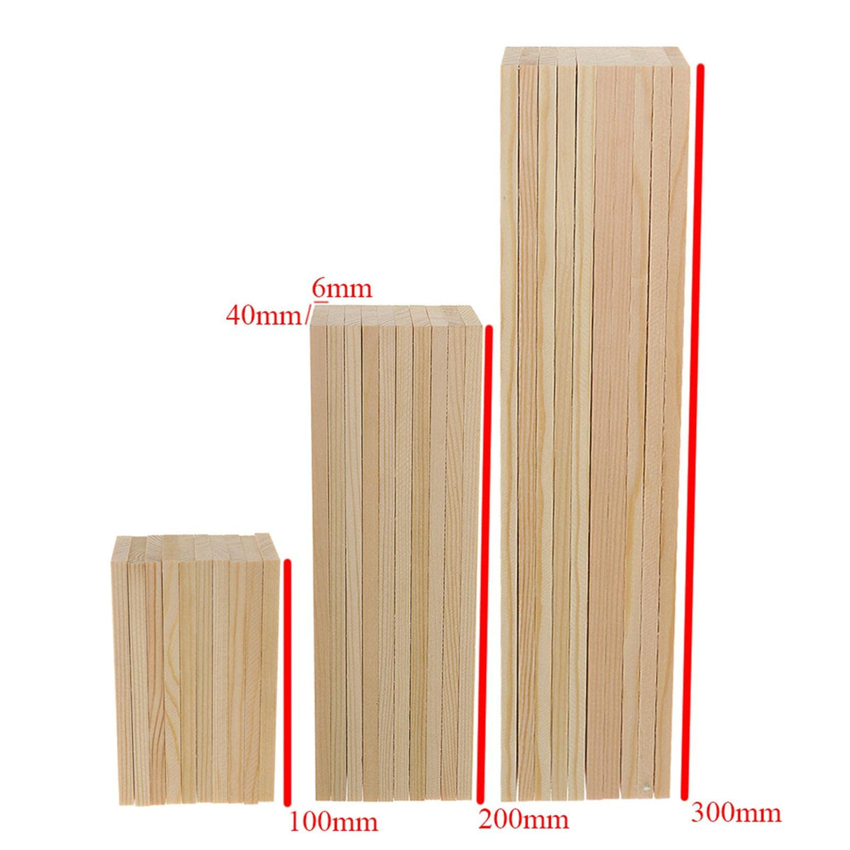 misppro 10 Pieces Blank Natural Pine Wood Rectangle Boards Panels Wooden Pieces for Art Crafts - 30cm misppro