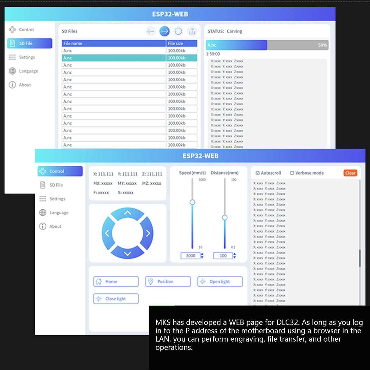 CHIUEAST Makerbase-MKS DLC32 V2.1 Motherboard GRBL 32bits Offline Controller TS24-R 3D Engraver Machine CHIUEAST