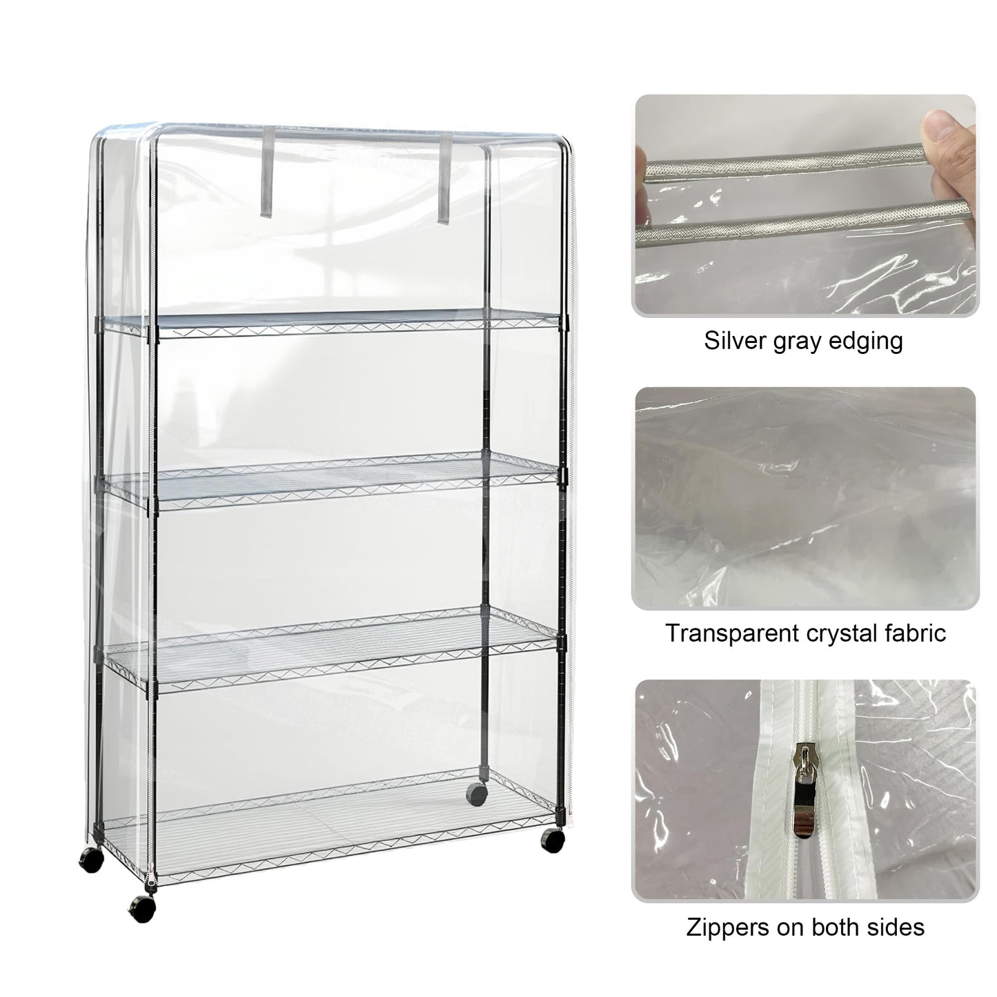 IndigoTempest9 Clear Vinyl Waterproof Shelf Cover for Wire Shelving - 36" W x 14" D x 54" H- Durable and Long-Lasting with Zipper Closure - Protects - WoodArtSupply