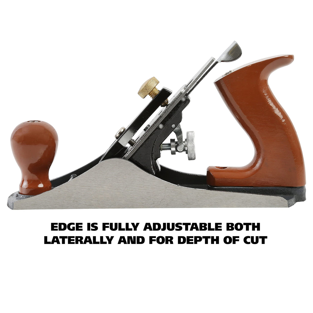 GreatNeck C4 Bench Jack Plane (9 Inch), 2 Inch Cutter, Adjustable to Control the Blade, Cast Iron Body, Quality Plastic Ergonomic Handles Great Neck