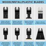OTUCO 94 Pack Oscillating Saw Blades, Wood Metal Cutting Multitool Bi-Metal Blades Quick Release Tool Blades Kits Fit for Dewalt, Makita, Ryobi, OTUCO