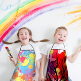 3 Pieces Colorful Artist Painting Apron Paint Splatter Apron Butterfly Tree Art Teacher Gifts Waterproof Painters Apron Adjustable Artist Smock for Eurzom