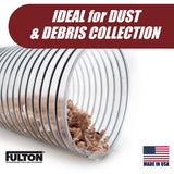 2 1/2" x 20' Clear PVC Dust Collection Hose For Use with Dust Collectors with 2-1/2" Ports. Ideal for Shop Vacuums Fulton