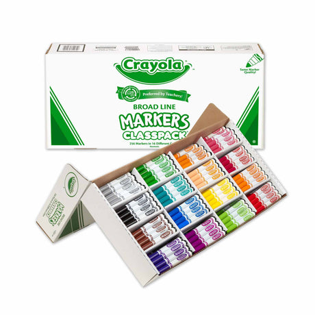 Crayola Broad Line Markers Classpack (256 Ct), Bulk School Supplies For Teachers, Kids Markers For School, Classroom Supplies Crayola