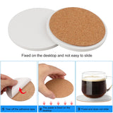 30 Pieces 4 Inch Round Blank Ceramic Coasters, Unglazed Ceramic Tiles Coasters, Ceramic Tiles with Cork Backing Pads for Painting, DIY Crafts, GNIEMCKIN