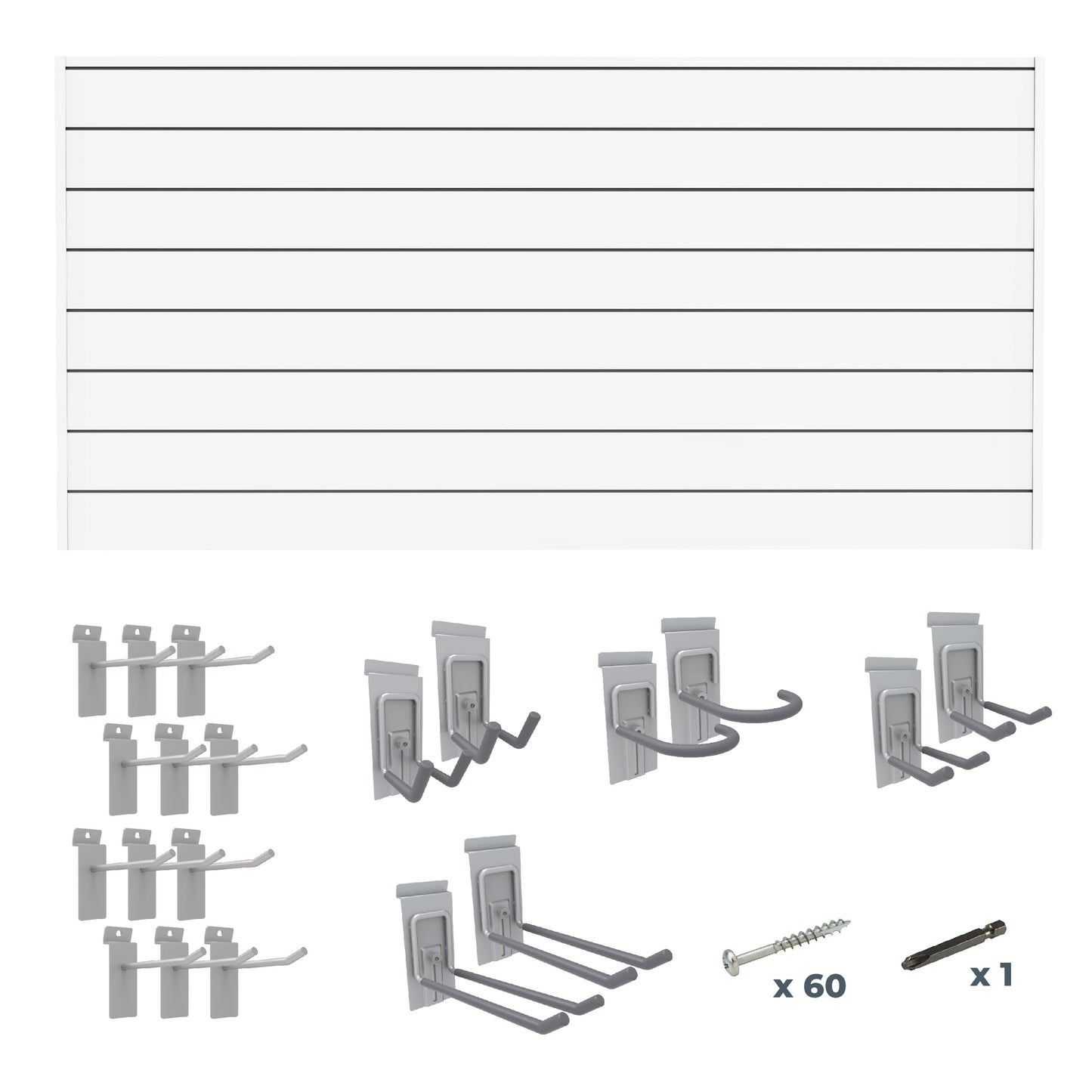 CrownWall 6" Basic Bundle (8x4 ft) with 20-Piece Locking Hook Kit (White) - WoodArtSupply