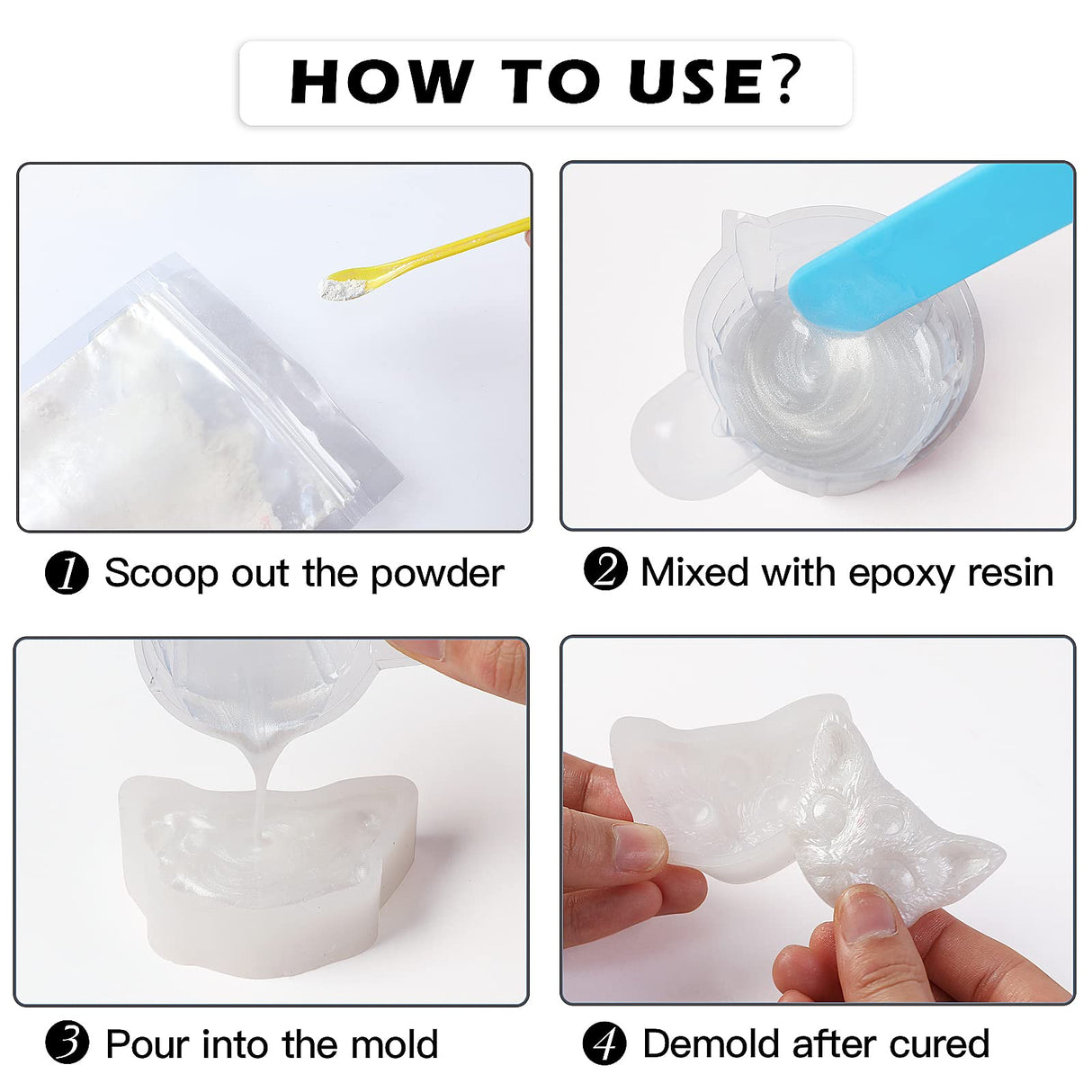 HTVRONT White Mica Powder for Epoxy Resin - 3.5 oz (100g) Nature Non-Toxic Mica Pigment Powder, Mica Powder for Soap Making, Lip Gloss, Candle HTVRONT